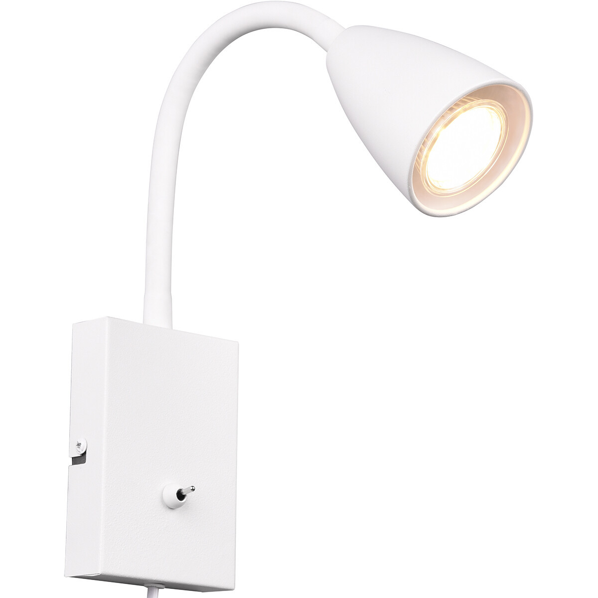 LED Wandspot - Wandverlichting - Trion Wolly - GU10 Fitting - 1-lichts - Rechthoek - Mat Wit - Aluminium