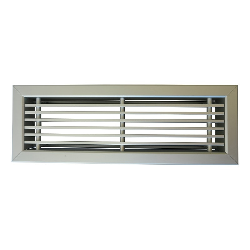 Vloerrooster Deluxe 350 X 100mm (past In Brink Maat 356 X 102mm) Met Volumeregelklep - Aluminium