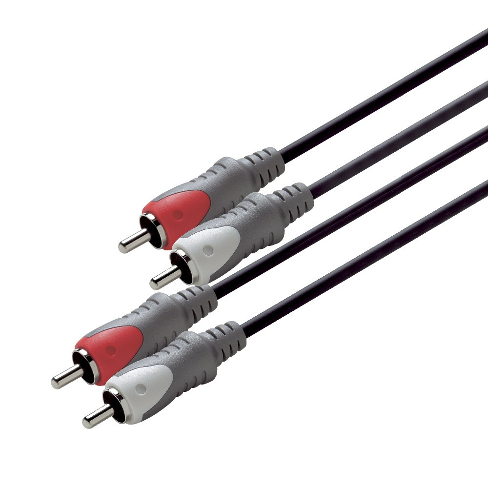 Scanpart RCA kabel - 2xtulp naar 2xtulp 1,5m Luidspreker kabel Zwart