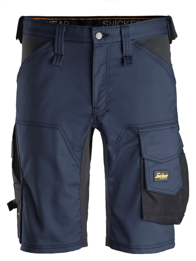 Snickers Workwear stretch korte broek - 6143 - donkerblauw/zwart - maat 48