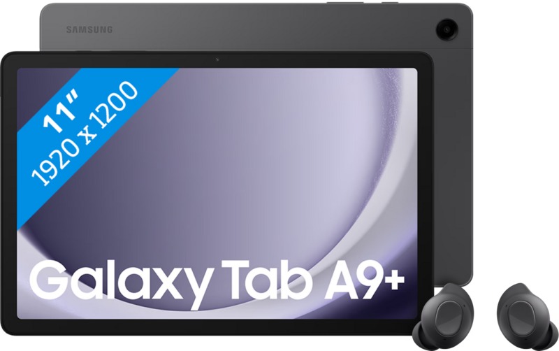 Samsung Galaxy Tab A9 Plus 11 inch 128GB Wifi Grijs + Buds FE Zwart