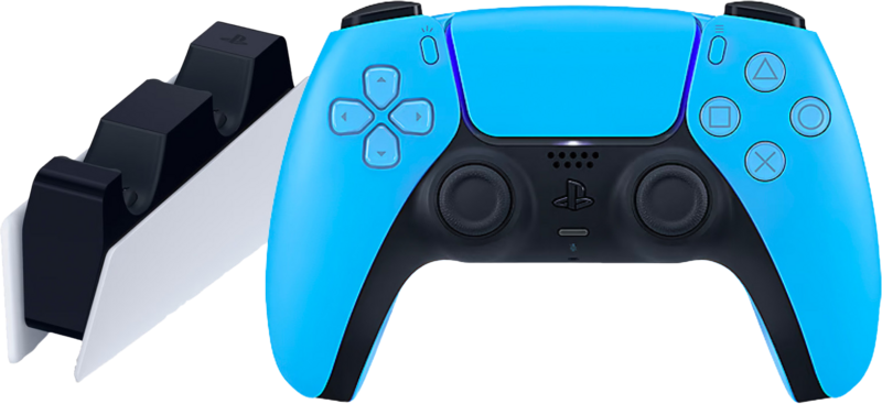 Sony PlayStation 5 DualSense draadloze controller Starlight Blue + oplaadstation