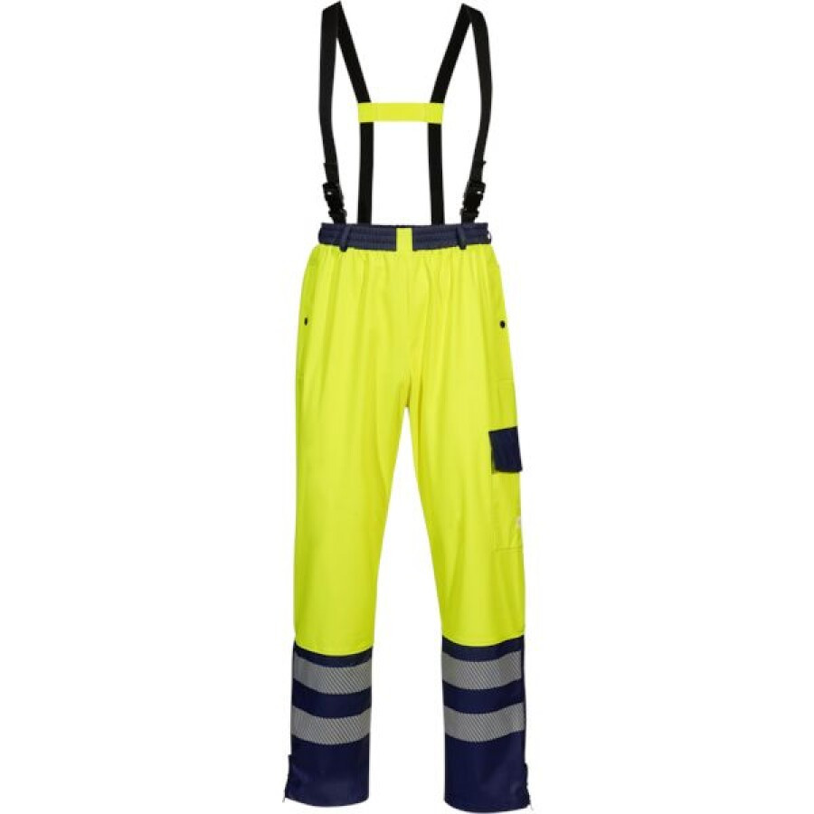 Opsial regenbroek - Darius - High Visibility - geel/marine blauw - maat XXL