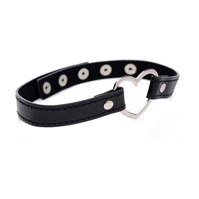 XR Brands Dark Heart - Chrome Heart Black Choker