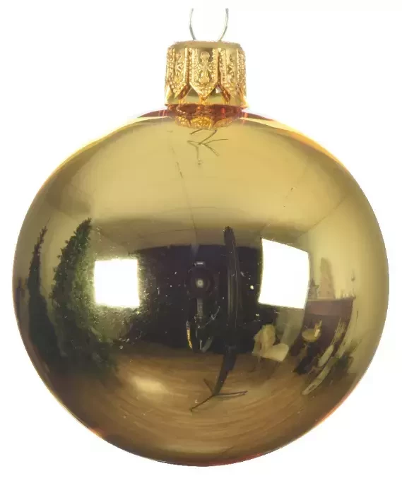 Decoris Grote gouden glanzede kerstbal 15cm