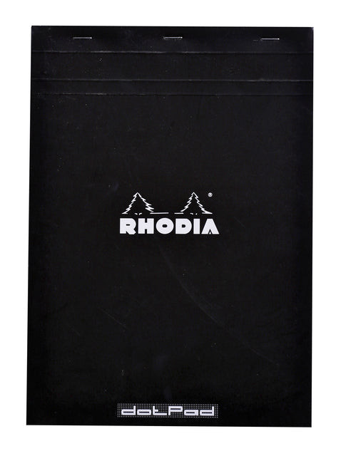 Schrijfblok Rhodia A4 80vel dots zwart