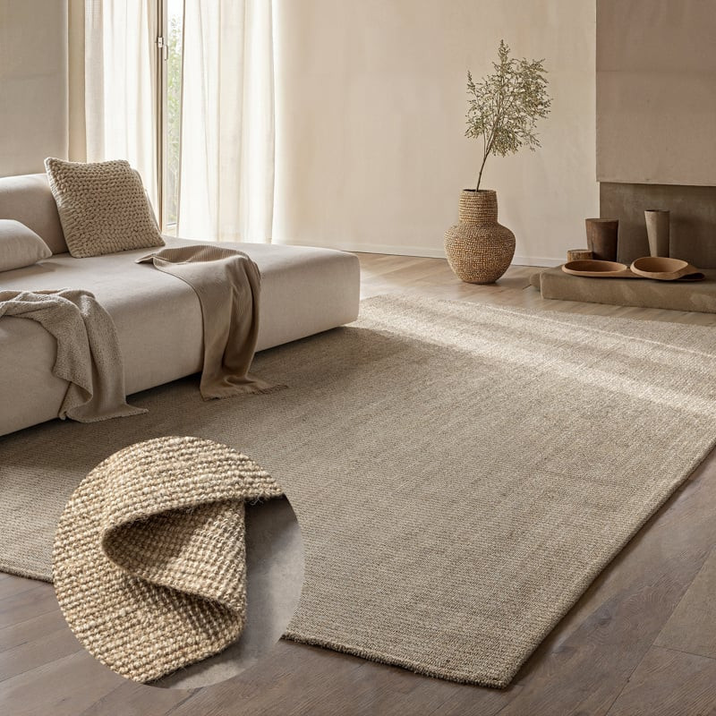 Handgeweven Jute Vloerkleed Crème - Hanse Home - 60x90 cm - Rechthoek - Dekbed-Discounter.nl