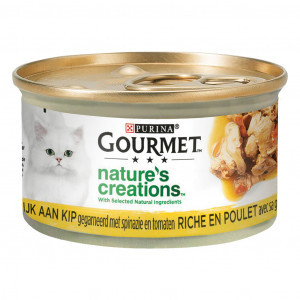 Purina Gourmet Nature&apos;s Creations met kip, spinazie, tomaat natvoer kat (24x85 g) 48 x 85 g