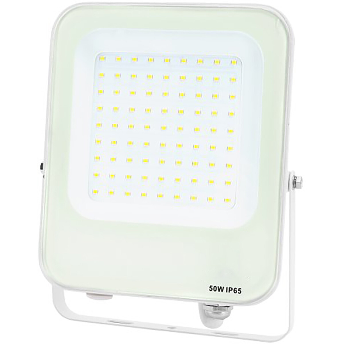 LED Bouwlamp - LED Schijnwerper - Aigi Rekan - 50 Watt - Natuurlijk Wit 4000K - Waterdicht IP65 - Rechthoek - Mat Wit - Aluminium