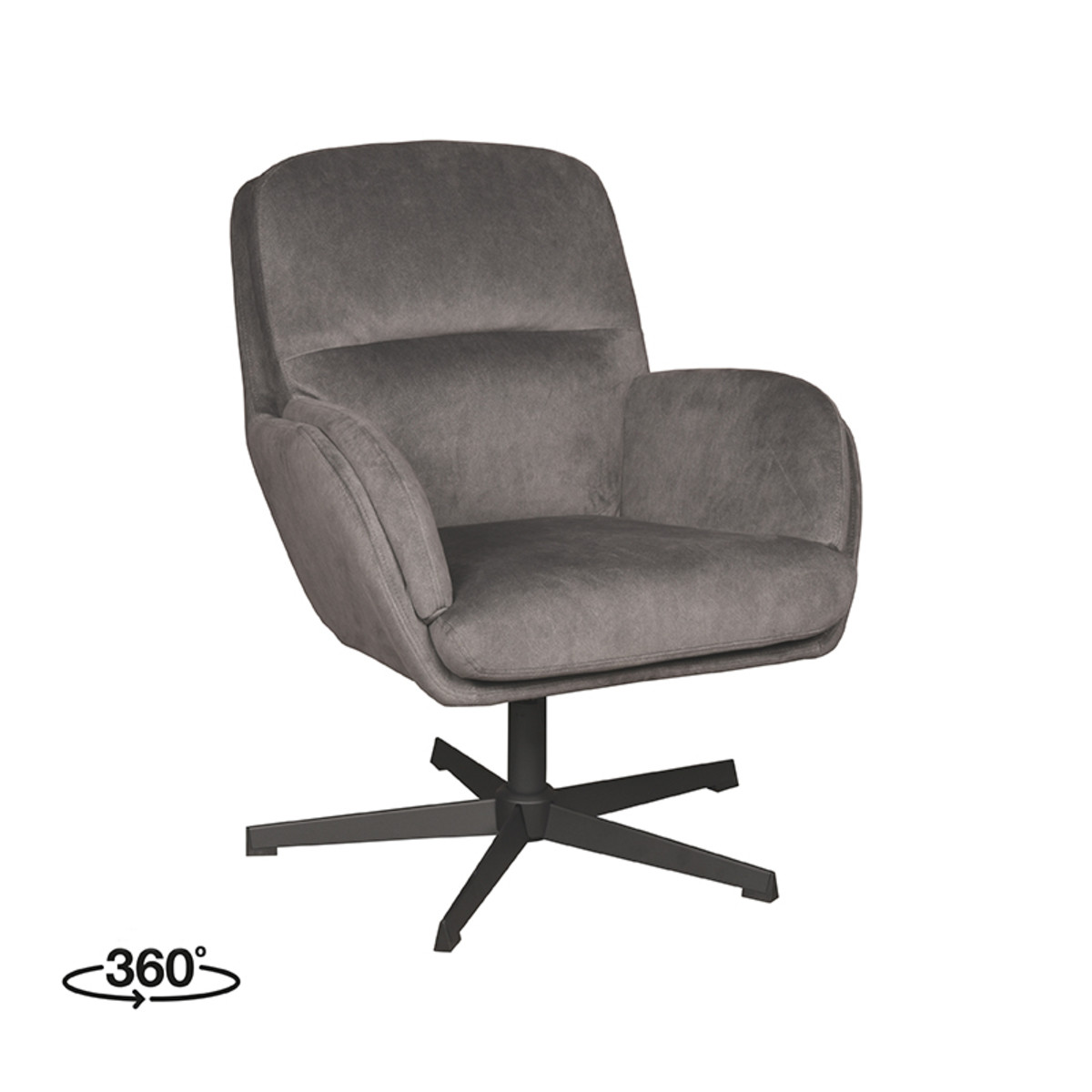 LABEL51 Fauteuil Moss - Antraciet - Cosmo