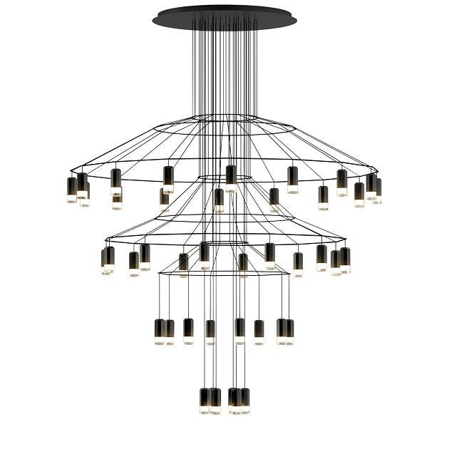 Vibia - Wireflow Chandelier 0377 hanglamp Zwart