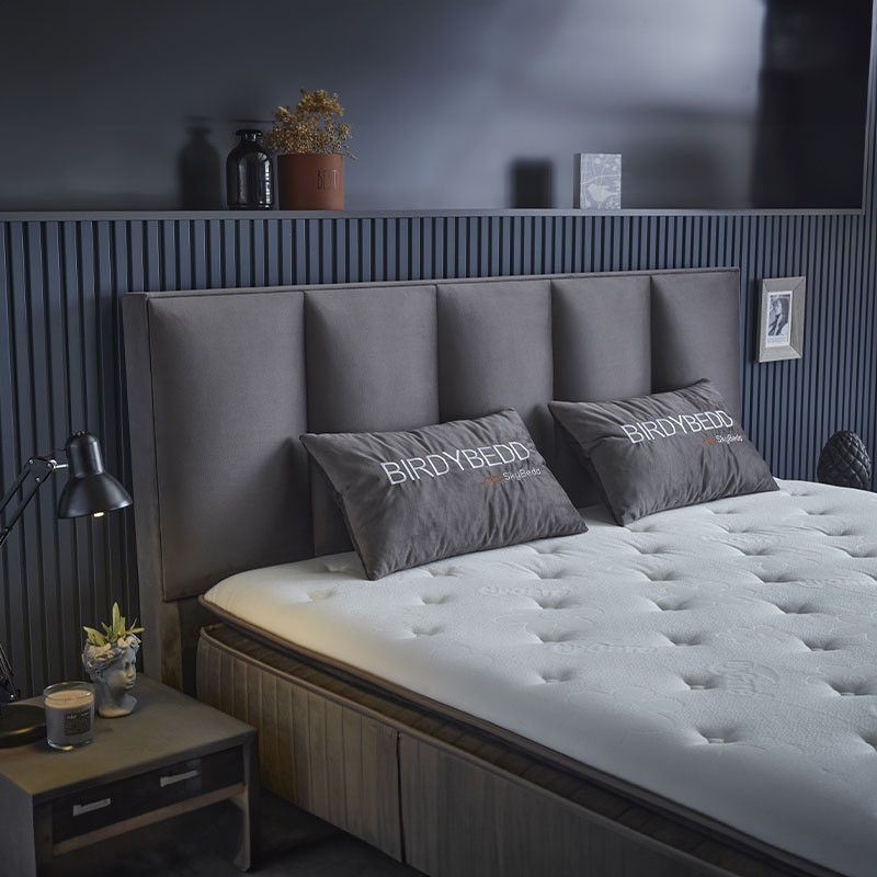 2-Persoons Boxspring met opbergruimte Birdybedd - Antraciet - Antraciet 140x200 cm - Pocketveringen - Inclusief Topper - Dekbed-Discounter.nl