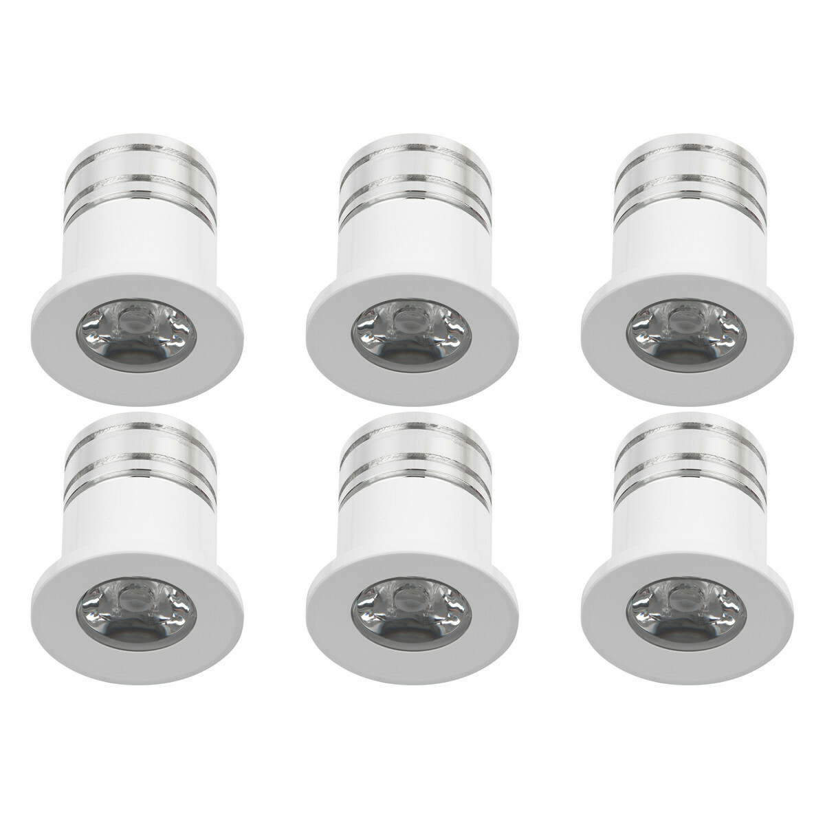 LED Veranda Spot Verlichting 6 Pack - Velvalux - 3W - Warm Wit 3000K - Inbouw - Dimbaar - Rond - Mat Wit - Aluminium - Ø31mm