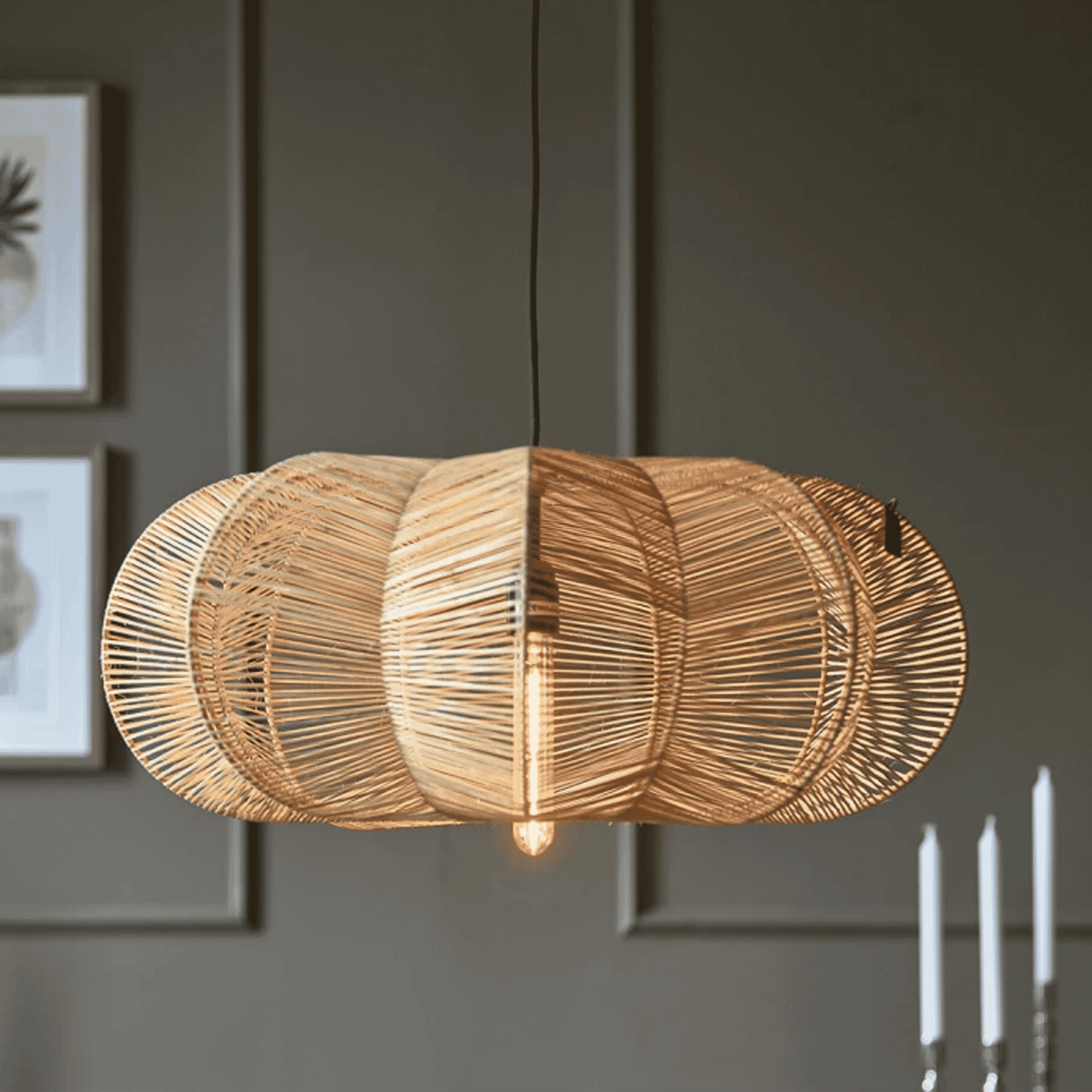 Rivièra Maison Hanglamp Zizi, Rattan, Kleur Naturel