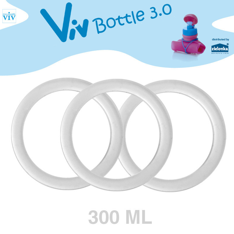 Set (3 stuks) Afsluitringen voor 300 ml Viv Bottle 3.0 - Reserveonderdeel