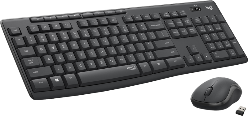 Logitech MK295 Silent Draadloze Toetsenbord en Muis Zwart QWERTY