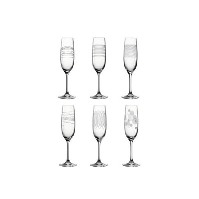 Leonardo Casella Champagne glazen met print, per 6