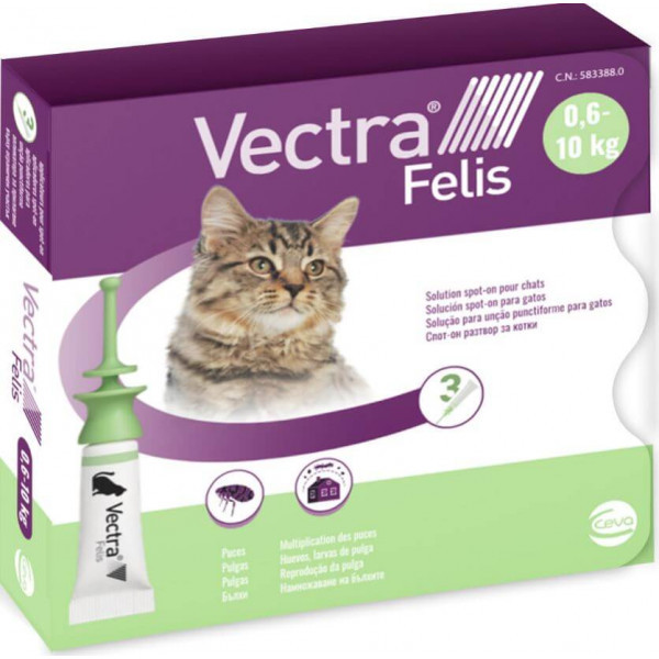 Vectra Felis Spot-on kat 0,6 - 10 kg (3 pipetten) 2 x 3 pipetten