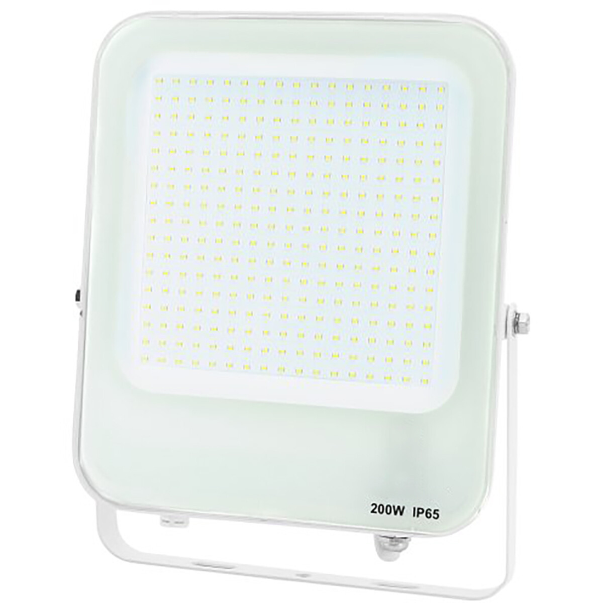 LED Bouwlamp - LED Schijnwerper - Aigi Rekan - 200 Watt - Helder/Koud Wit 6500K - Waterdicht IP65 - Rechthoek - Mat Wit - Aluminium