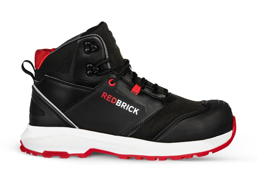 Redbrick werkschoenen - Pulse Overnose - hoog - met kruipneus - S3 - zwart / rood - maat 45