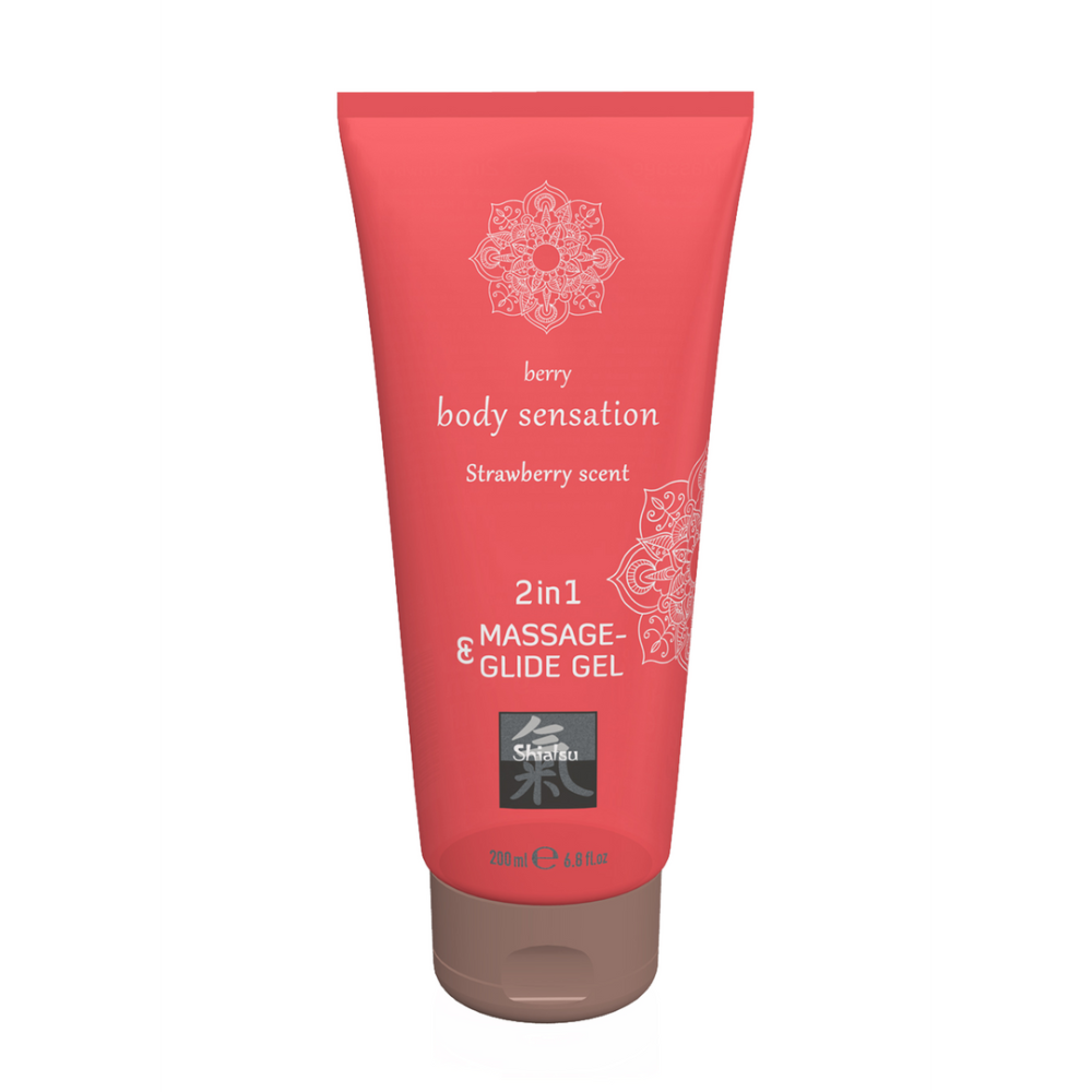 HOT 2 in 1 Massage and Glide Gel - Strawberry - 7 fl oz / 200 ml