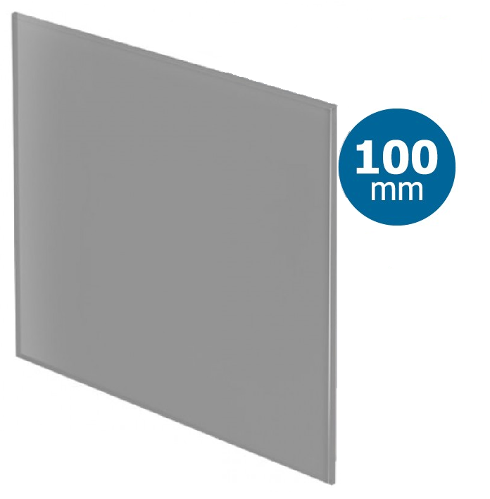 Design Ventilatierooster Vierkant (afvoer & Toevoer) Ø100mm - Vlak Glas - Mat Grijs