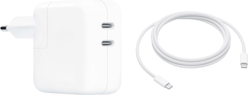 Apple 35W Power Adapter Met 2 Usb C Poorten + Apple usb C Oplaadkabel (2m)