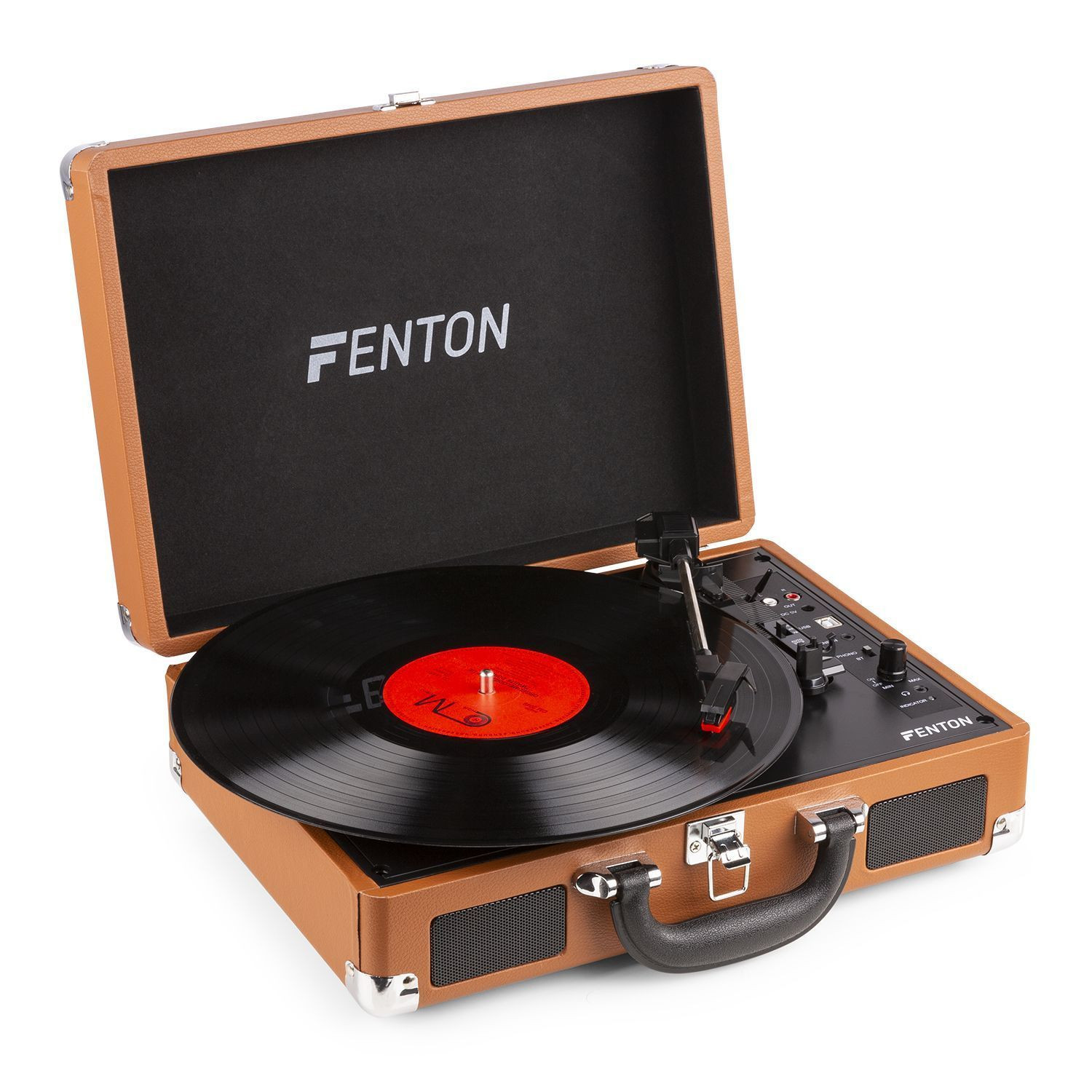 Retourdeal - Fenton RP115F platenspeler met Bluetooth en USB - Bruin