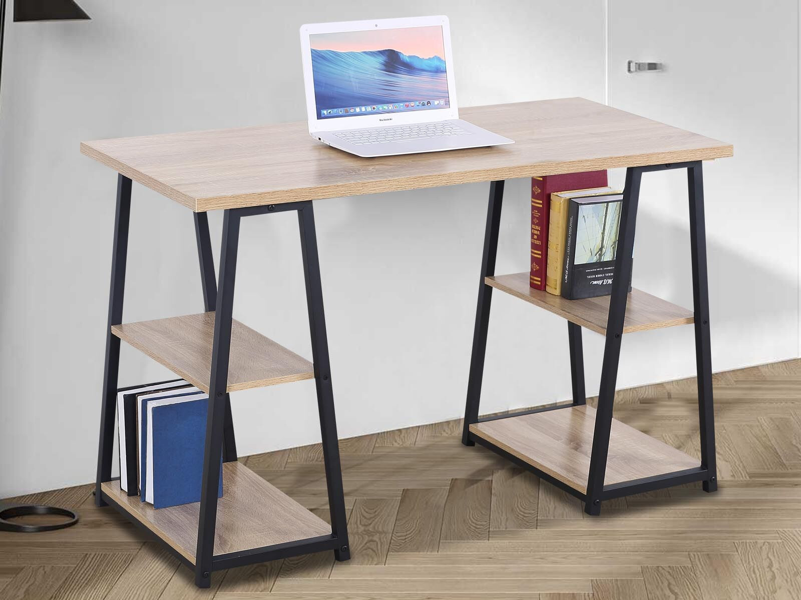 Bureau MALI 4 legplanken sonoma/zwart