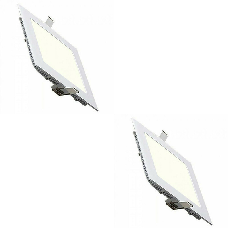 LED Downlight Slim 2 Pack - Inbouw Vierkant 12W - Natuurlijk Wit 4200K - Mat Wit Aluminium - 170mm