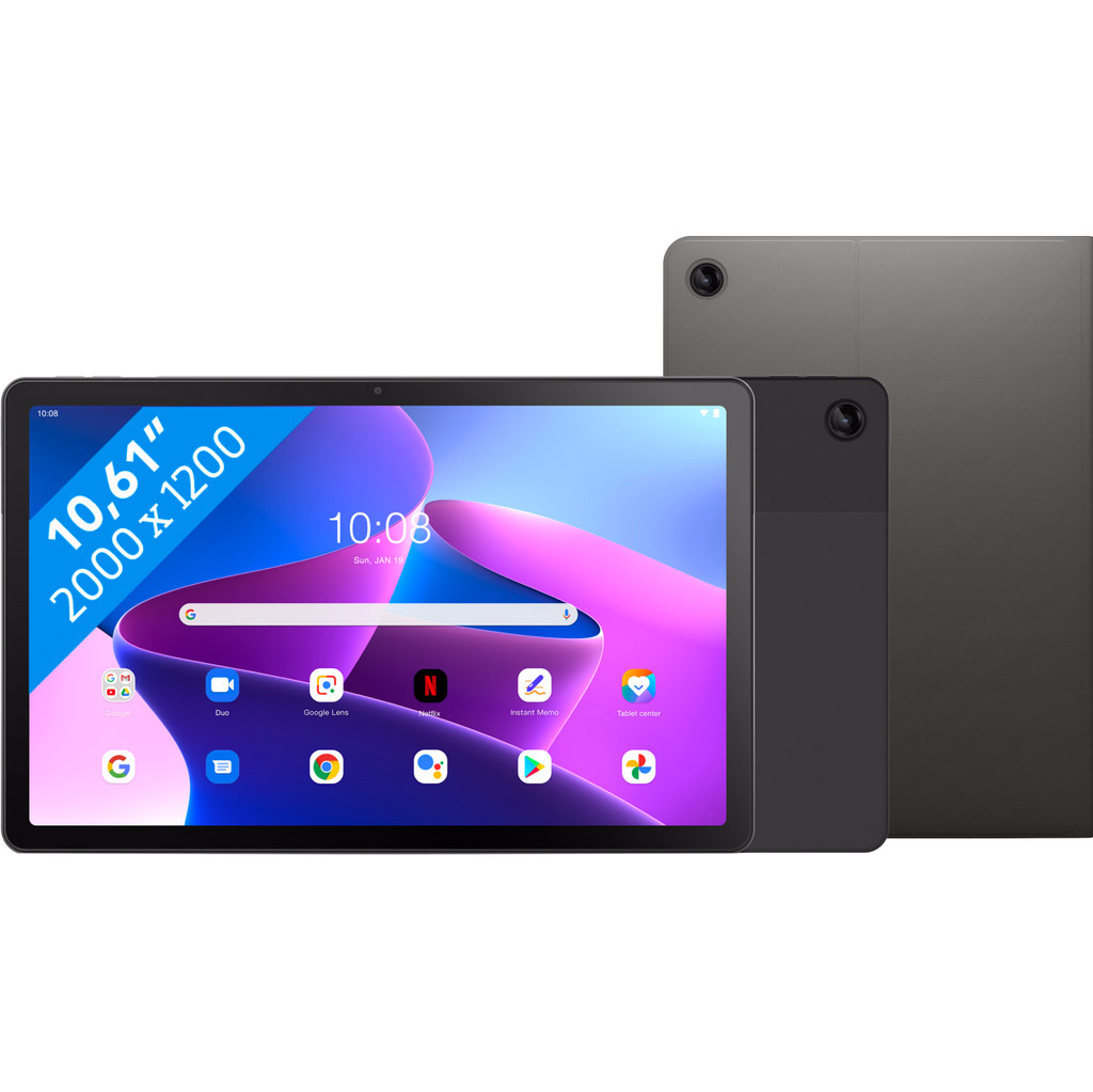 Lenovo Tab M10 Plus (3e generatie) 10.6 inch 128GB Wifi Grijs + Beschermingspakket