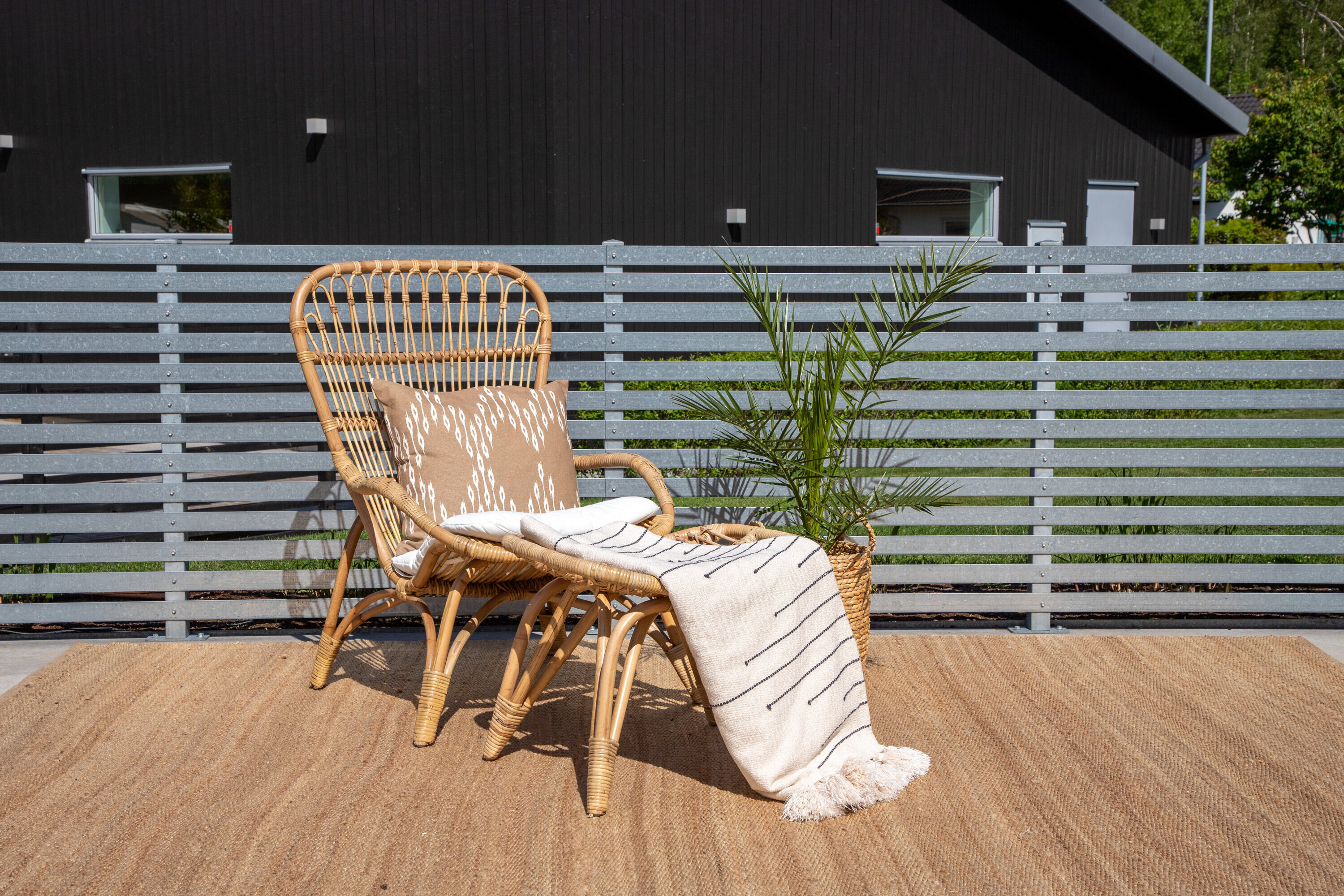 Nohr Loungestoel Bronwen Met voetenbank, Rotan - Naturel