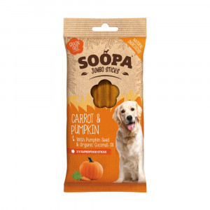 Soopa Jumbo Dental Sticks met wortel & pompoen voor de hond Per stuk