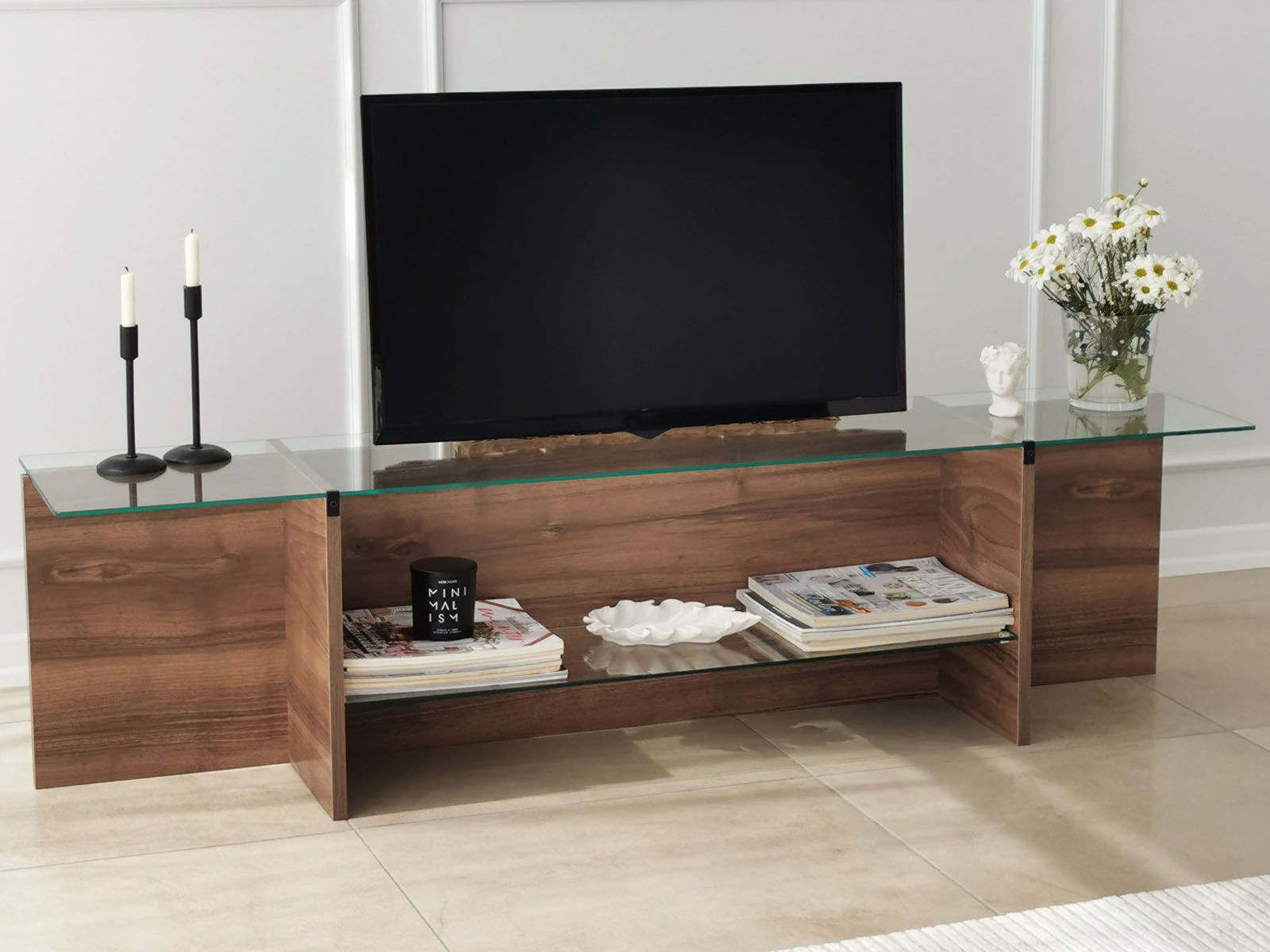 Tv-meubel CAPELLA 158 cm walnoot