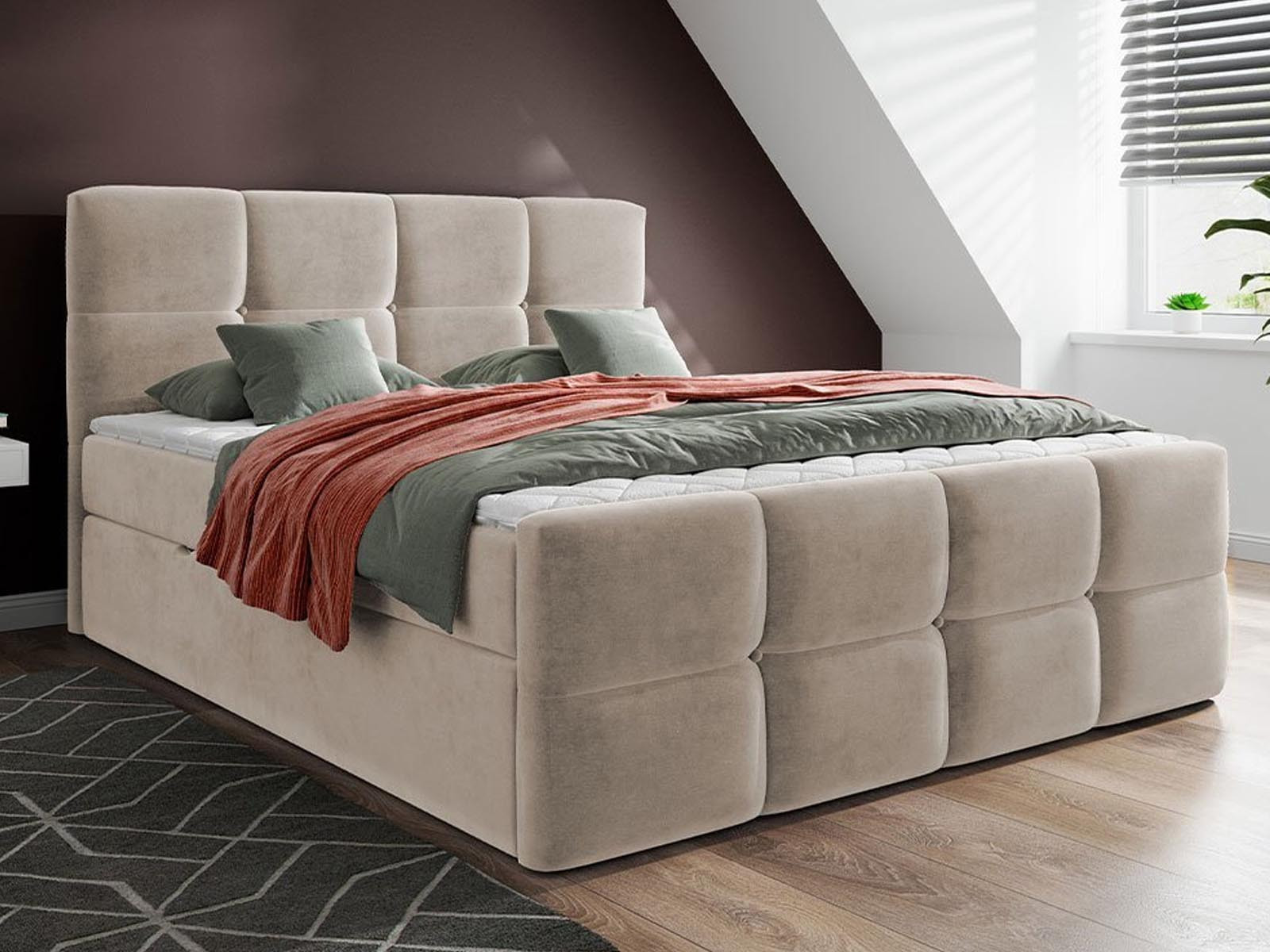 Boxspring FUENTES 160x200 cm ivoor