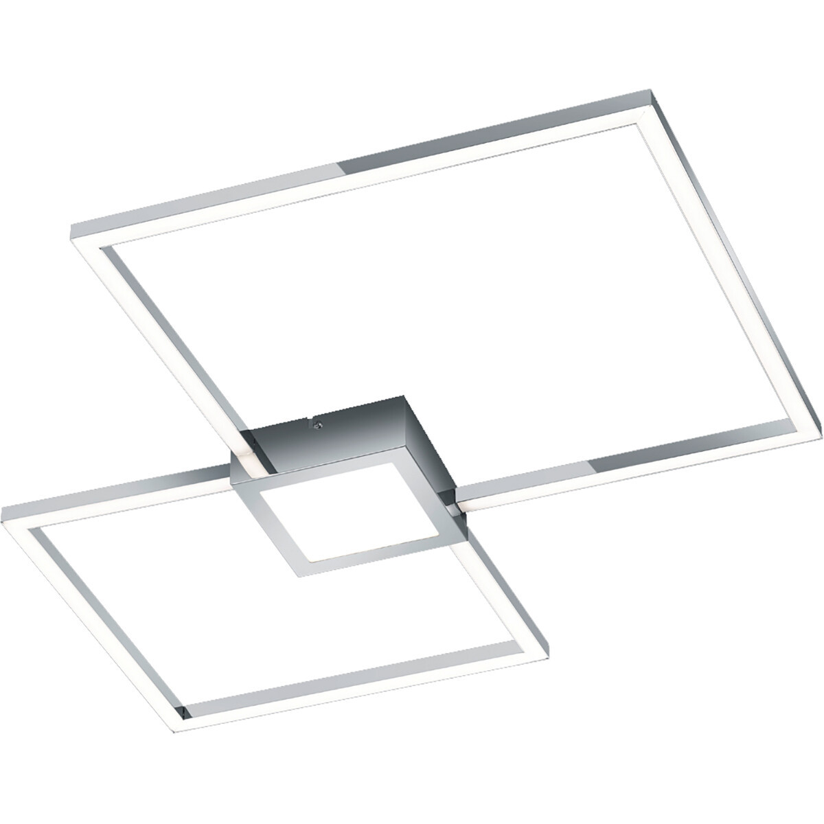 LED Plafondlamp - Trion Hydro - 28W - Natuurlijk Wit 4000K - Dimbaar - Vierkant - Mat Chroom - Aluminium