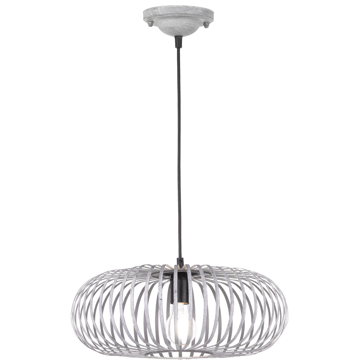 LED Hanglamp - Hangverlichting - Trion Johy - E27 Fitting - Rond - Antiek Grijs - Aluminium