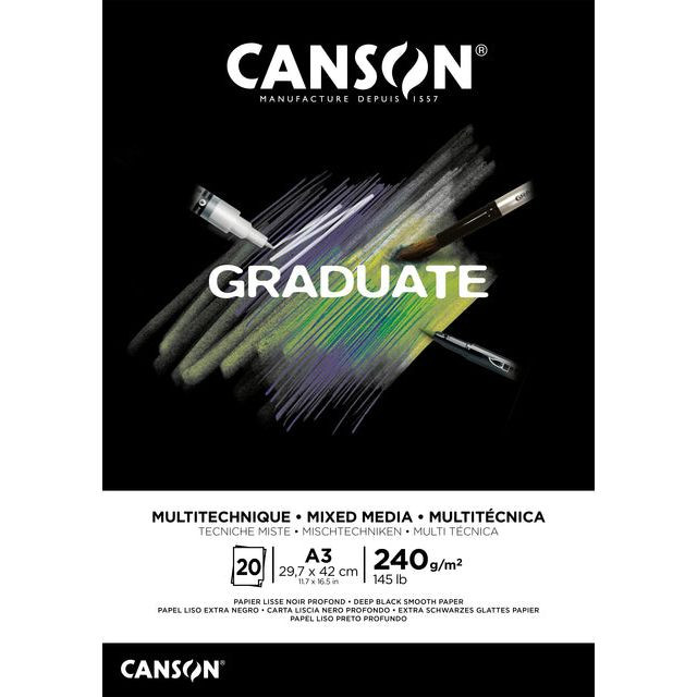 Tekenblok canson grad mixed media bl a3 20v 240gr