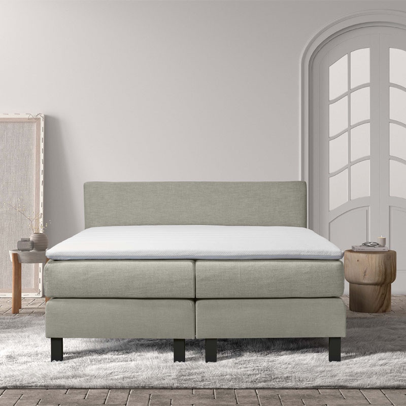 2-Persoons Boxspring Cloud Relax - Deluxe - Antraciet 180x210 cm - Pocketvering - Inclusief Topper - Dekbed-Discounter.nl