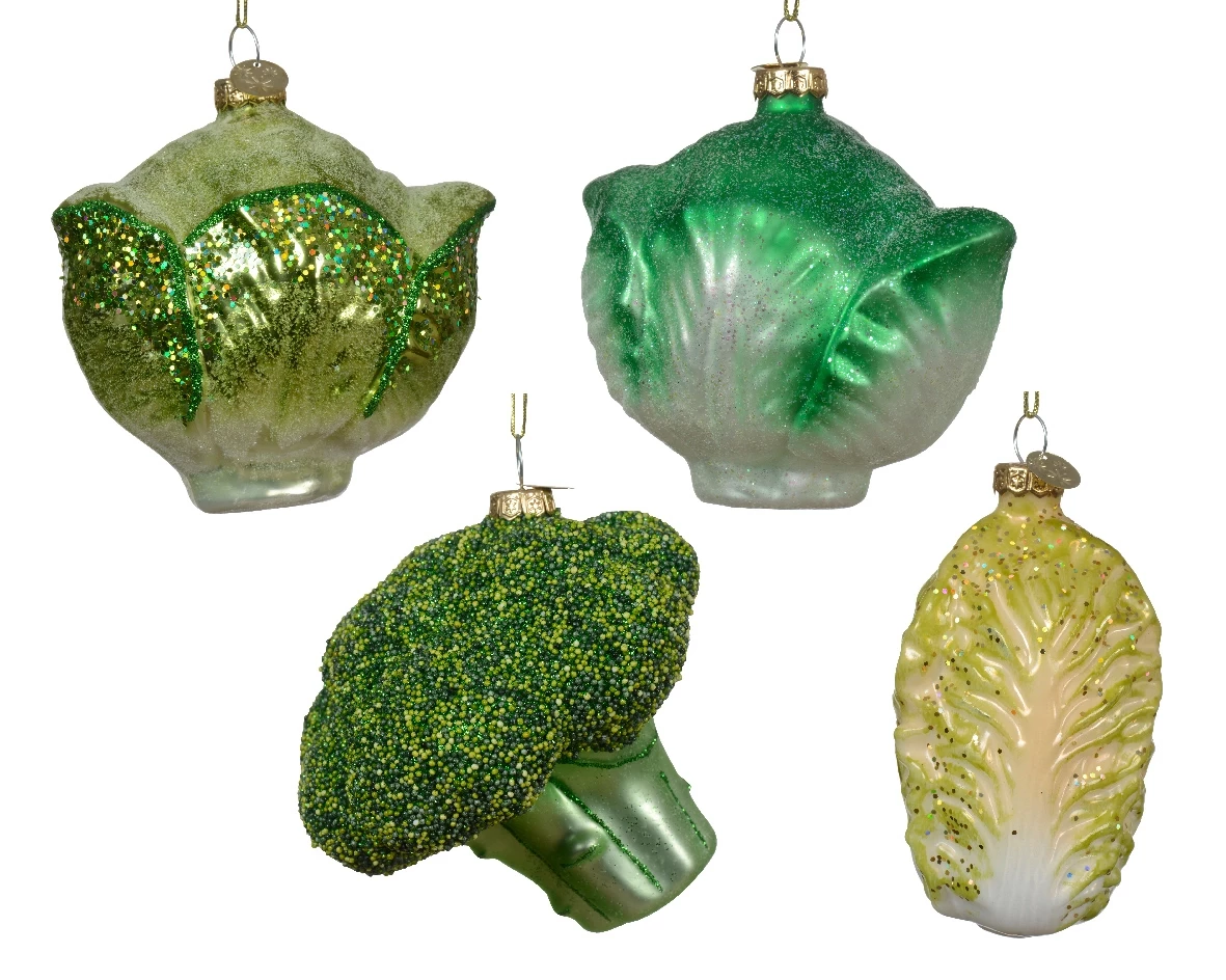 Decoris kerstornament glas Groente 8.4cm groen