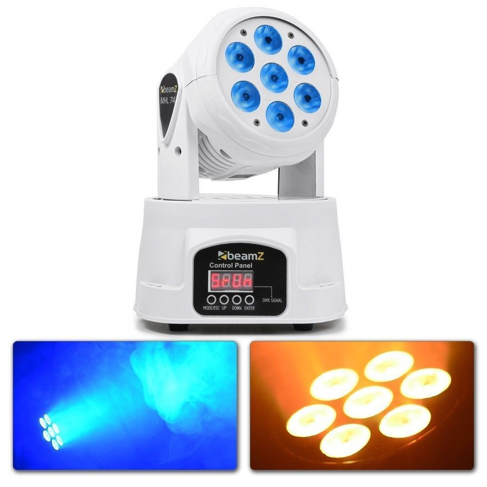 BeamZ MHL74 Movinghead Wash met 7x 10W Quad LEDs - WIT