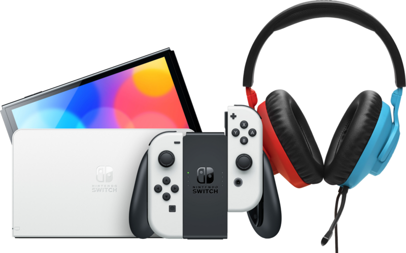 Nintendo Switch OLED Wit + JBL Quantum 100N