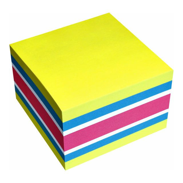 Memoblok Info Notes kubus 75x75mm neon assorti 450vel