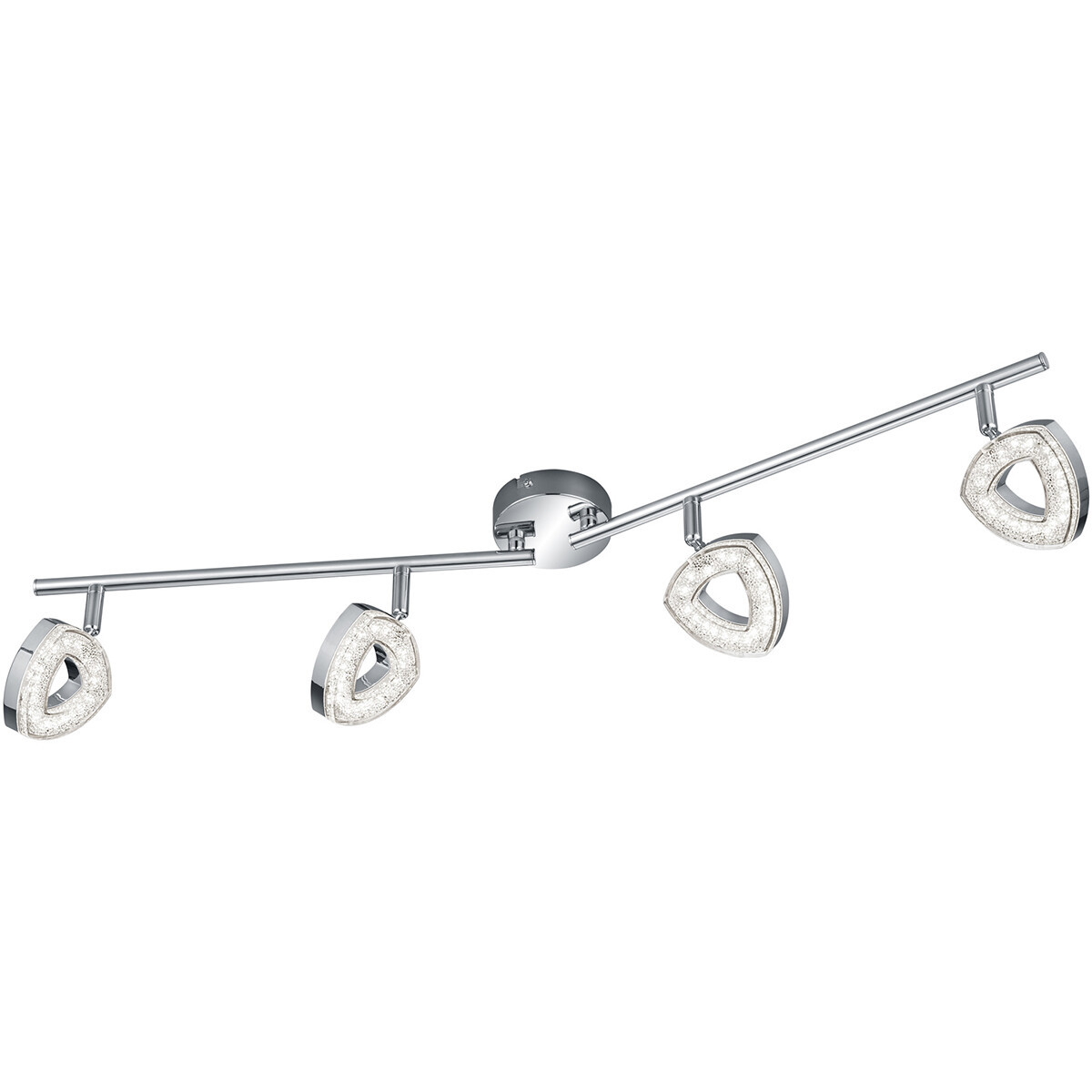 LED Plafondspot - Trion Turon - 16W - Warm Wit 3000K - 4-lichts - Rechthoek - Mat Chroom - Aluminium