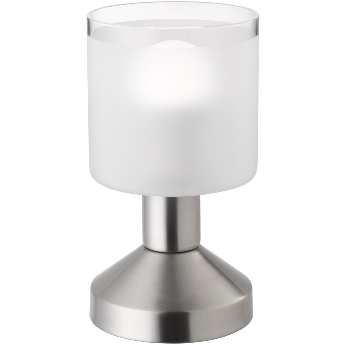 LED Tafellamp - Tafelverlichting - Trion Garlo - E14 Fitting - Rond - Mat Nikkel - Aluminium