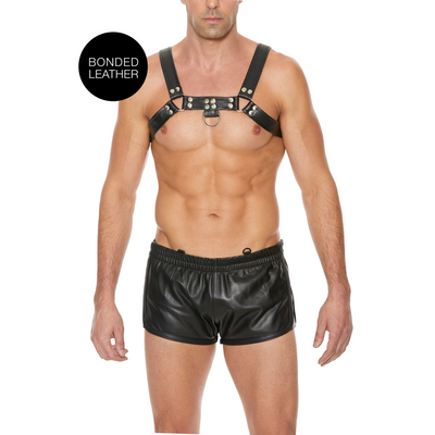 Ouch! by Shots Bulldog Leather Chest Harness - S/M