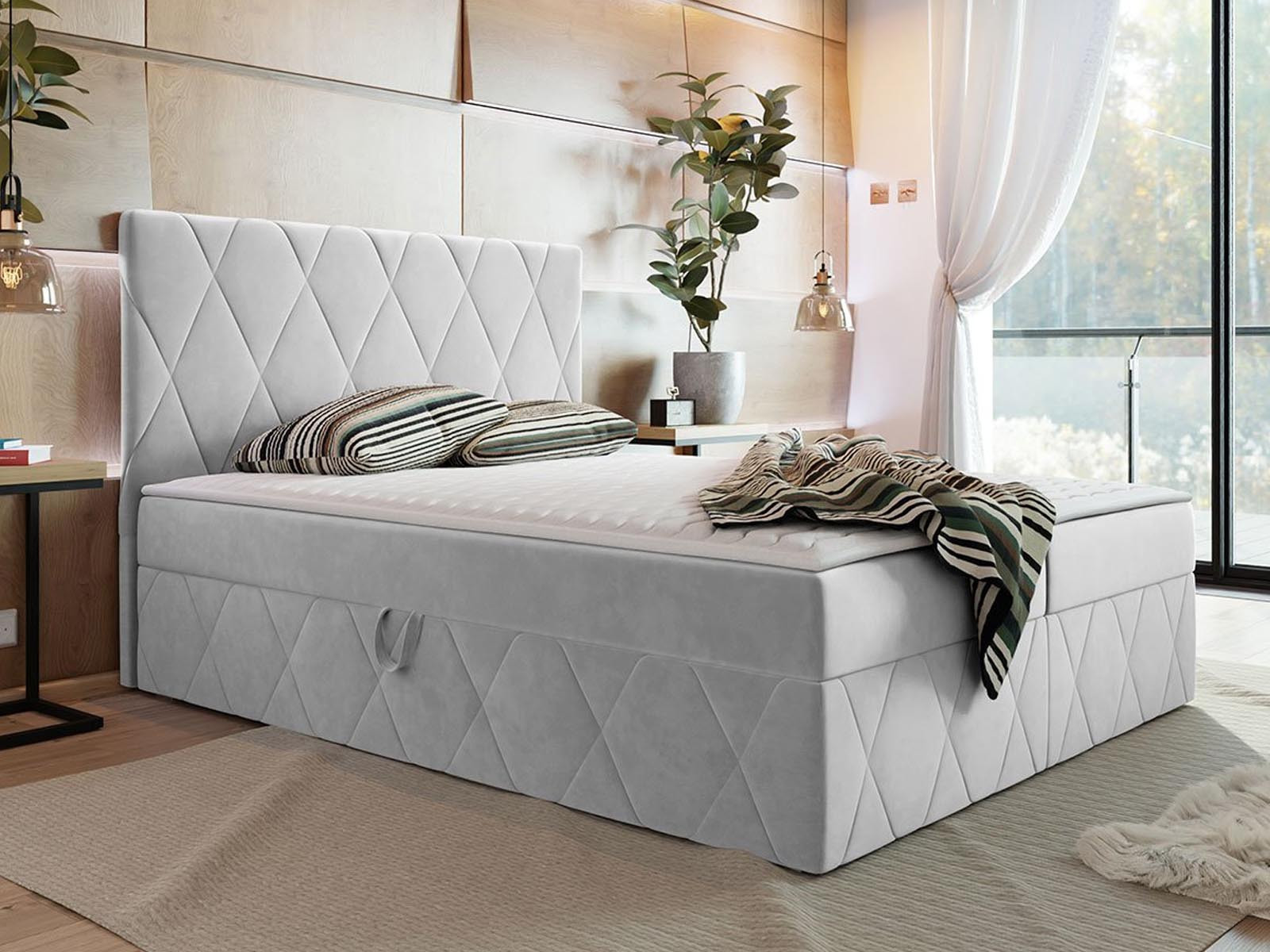 Boxspring SIMONA 160x200 cm zilver