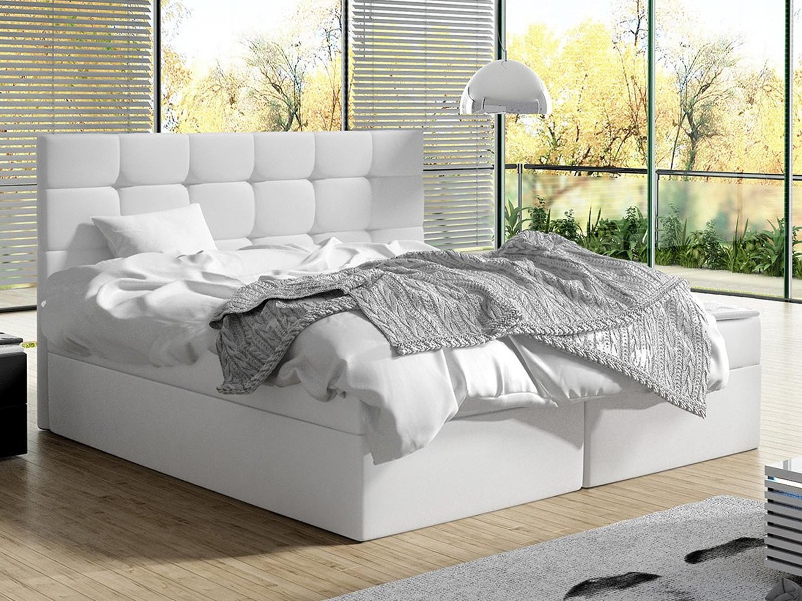 Boxspring LANDA 140x200 cm wit