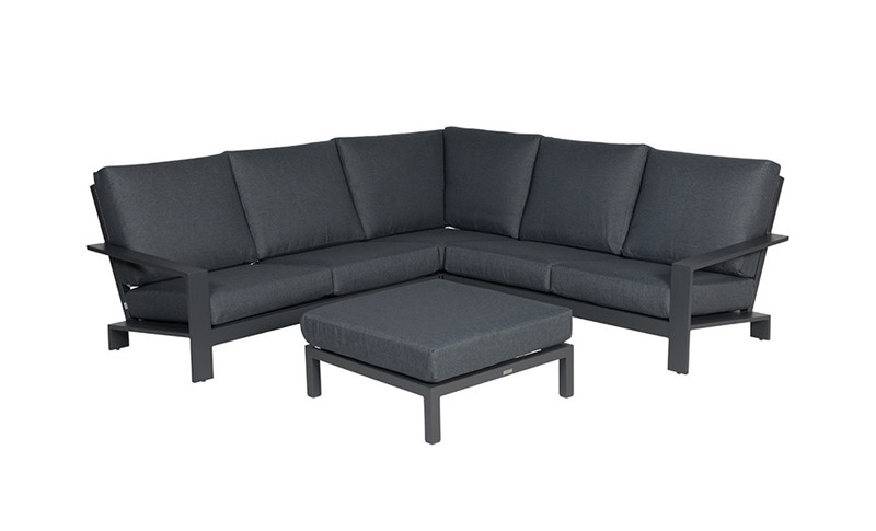 Loungeset Garden Impressions Lincoln 4-delig carbon black/reflex black - Showmodel Numansdorp