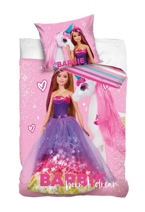 Barbie dekbedovertrek Unicorn 140 x 200 cm - 60 x 70 cm (katoen)